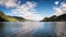 Peaceful image of clear lake in New Zealand