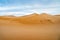 Peaceful landscape of Sahara Desert sand dunes, Morocco