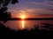 Peaceful magic sunset in Texas USA with wooden pier