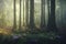Peaceful magical forest scene fall near lower lewis falls in gifford. Created with Generative AI technology.