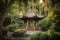 peaceful meditation in the tranquil garden of a chinese pagoda