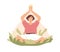 Peaceful meditation and yoga practice of woman. Person meditating and relaxing in zen lotus position. Harmony, balance