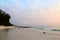 Peaceful Morning at Pristine Beach with Pink Sky - Natural Background - Kalapathar Beach, Havelock Island, Andaman, India