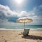 Peaceful oceanfront under clear sky