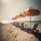 Peaceful oceanfront under clear sky