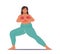 Peaceful and Relaxed Plus Size Woman Character Gracefully Practicing Yoga, Embracing Her Body And Enjoying The Practice