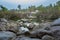 Peaceful Rocks and River Scene, India