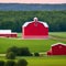 A peaceful rural farm with a red barn and fields of crops2, Generative AI