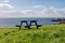 peaceful seaside bench view