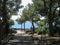 Peaceful, shady park by the sea in Bordighera, Italy