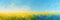 Peaceful spring morning abstract watercolor background in sky blue and pale yellow