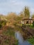 Peaceful stream beautiful scenery golden colours