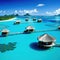 peaceful and tranquil lagoon in BorFrench with waters and overwater bungalows