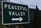 Peaceful Valley directional road sign