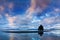 Peaceful view of the Atlantic ocean at dawn. Location place Hvitserkur, Vatnsnes peninsula, Iceland, Europe. Scenic image