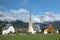 A peaceful village and a church by Hochkoenig Mountains in Austria ~