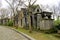 Peaceful walk through cobblestone pathways and tombstones, Pere LaChaise, Paris, France, 2016