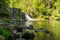 Peaceful waterfall in Summer in the south