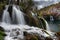 Peaceful waterfalls in the national park of Croatia