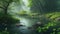 A peaceful wetland with trees