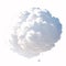 peaceful white cloud hovering on a 3d rendering isolated on a white background.
