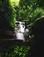 Peaceful Wide Waterfall Cascade in Dense Shady Tropical Forest