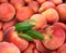 Peach Background With Juicy Fresh Fruit