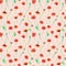 Peach background with red hand painted poppies