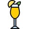 Peach Bellini Cocktail icon, Alcoholic mixed drink vector