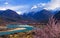 The peach blossoms in the Yarlung Zangbo riverside