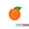 peach clipart. peach colorful flat icon