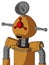 Peach Droid With Rounded Head And Happy Mouth And Cyclops Compound Eyes And Radar Dish Hat