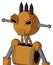 Peach Droid With Rounded Head And Speakers Mouth And Angry Eyes And Three Dark Spikes