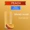 Peach fresh smoothies concept background, realistic style
