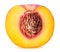 Peach fruit sliced isolated on white background
