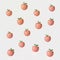 Peach fruits 3d illustration pattern design.