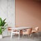 Peach fuzz interior design 2024 colors trend diningroom.