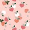 Peach in the heart shape , Fruity seasonal of love seamless pattern vector in sweetness valentine mood design for fashion, fabric