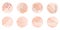 Peach highlight cover icons set. Abstract round pastel pink watercolor background. Story highlight icons with floral elements for