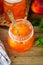 Peach Jam in a Glass Jar