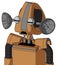 Peach Mech With Droid Head And Sad Mouth And Two Eyes