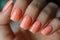 Peach Minimalistic Manicure, nail art