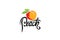 Peach Orange Text Logo