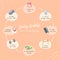 Peach Pastel Daily Habits Routine Chart Instagram Post