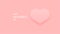 Peach pink background design with heart-shaped design neumorphism. Concept of love. Happy Valentine`s day. Space for your graphic.