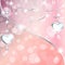 Peach pink sparkly banner with heart-shaped pendants