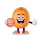 peach playing basketball cartoon mascot character