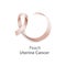 Peach ribbon the uterine cancer awareness realistic vector illustration isolated.