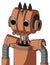 Peach Robot With Multi-Toroid Head And Pipes Mouth And Two Eyes And Three Dark Spikes