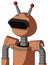 Peach Robot With Rounded Head And Black Visor Eye And Double Led Antenna